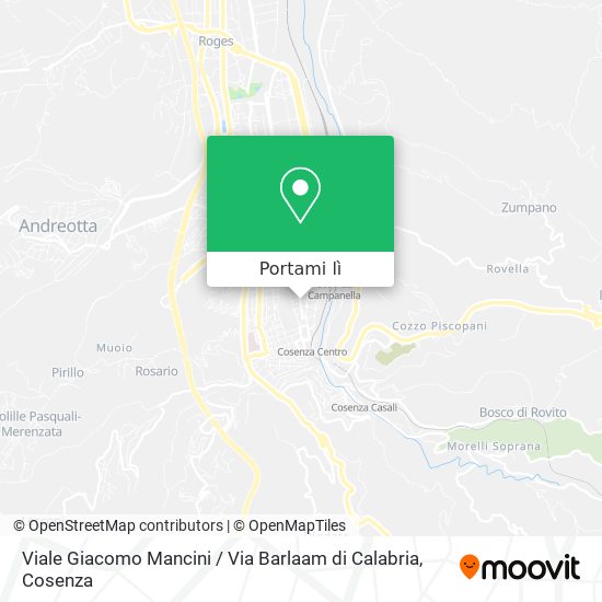 Mappa Viale Giacomo Mancini / Via Barlaam di Calabria