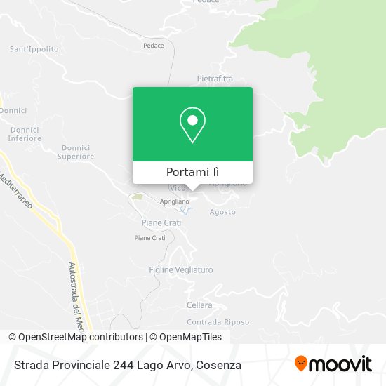 Mappa Strada Provinciale 244 Lago Arvo