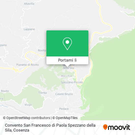 Mappa Convento San Francesco di Paola Spezzano della Sila