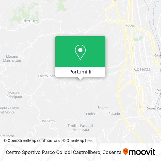 Mappa Centro Sportivo Parco Collodi Castrolibero