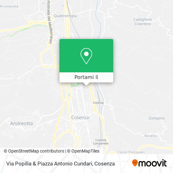 Mappa Via Popilia & Piazza Antonio Cundari