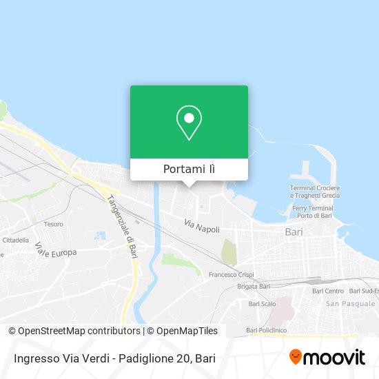 Mappa Ingresso Via Verdi - Padiglione 20
