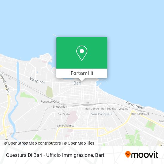 Mappa Questura Di Bari - Ufficio Immigrazione
