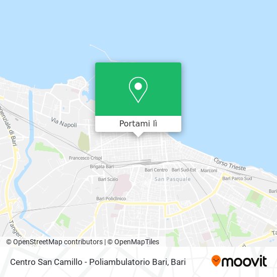 Mappa Centro San Camillo - Poliambulatorio Bari