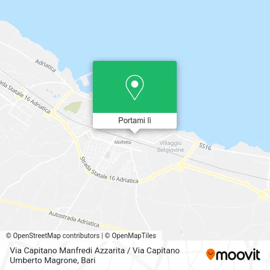 Mappa Via Capitano Manfredi Azzarita / Via Capitano Umberto Magrone