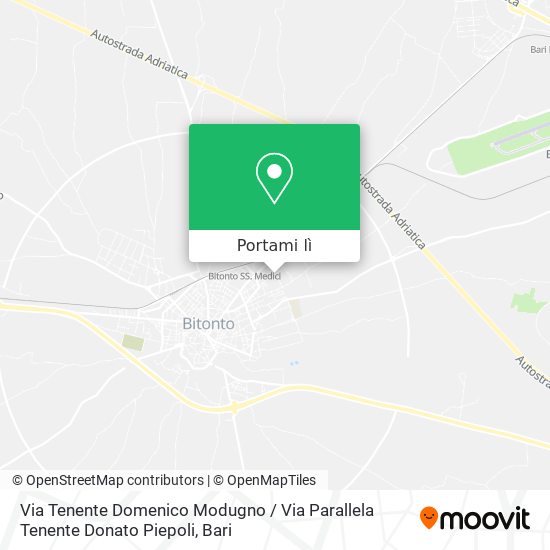 Mappa Via Tenente Domenico Modugno / Via Parallela Tenente Donato Piepoli