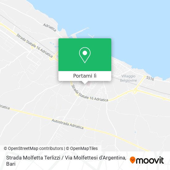 Mappa Strada Molfetta Terlizzi / Via Molfettesi d'Argentina
