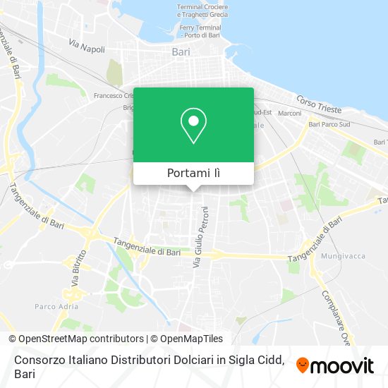 Mappa Consorzo Italiano Distributori Dolciari in Sigla Cidd
