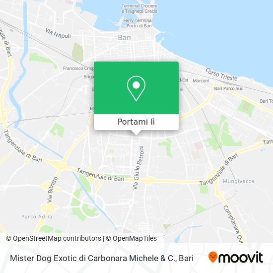 Mappa Mister Dog Exotic di Carbonara Michele & C.