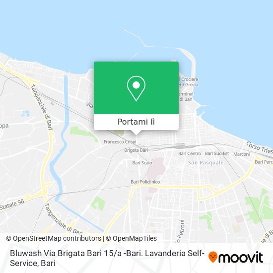 Mappa Bluwash Via Brigata Bari 15 / a -Bari. Lavanderia Self-Service