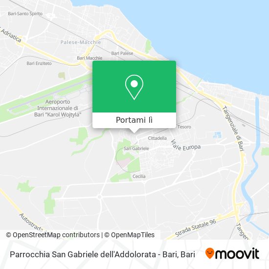 Mappa Parrocchia San Gabriele dell'Addolorata - Bari