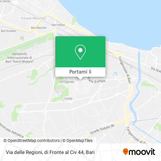 Mappa Via delle Regioni, di Fronte al Civ 44