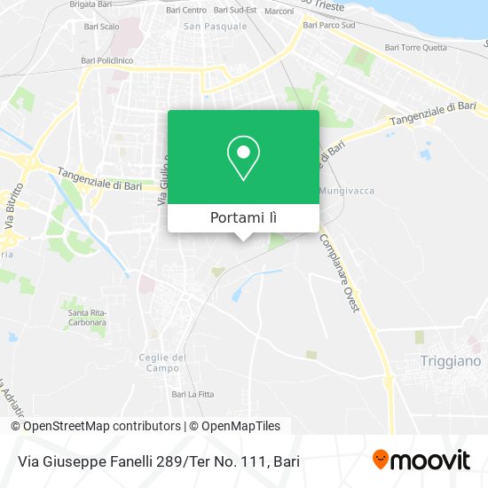 Mappa Via Giuseppe Fanelli 289 / Ter No. 111