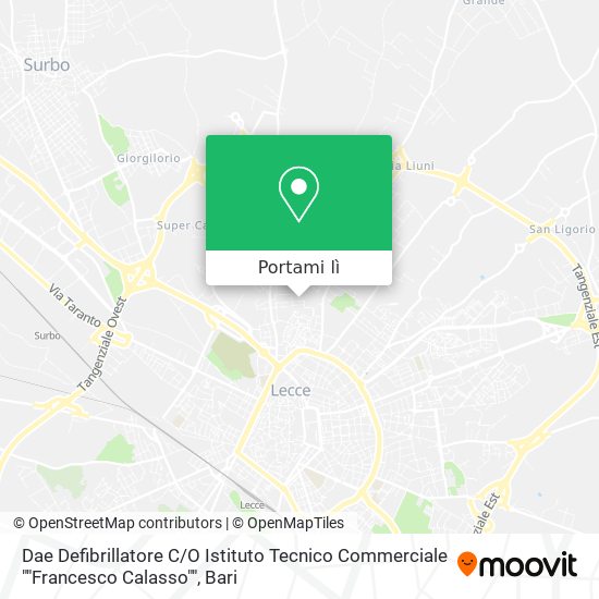 Mappa Dae Defibrillatore C / O Istituto Tecnico Commerciale ""Francesco Calasso""