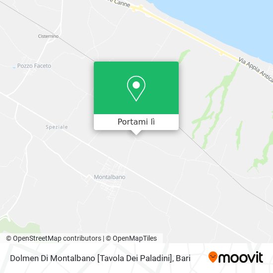 Mappa Dolmen Di Montalbano [Tavola Dei Paladini]