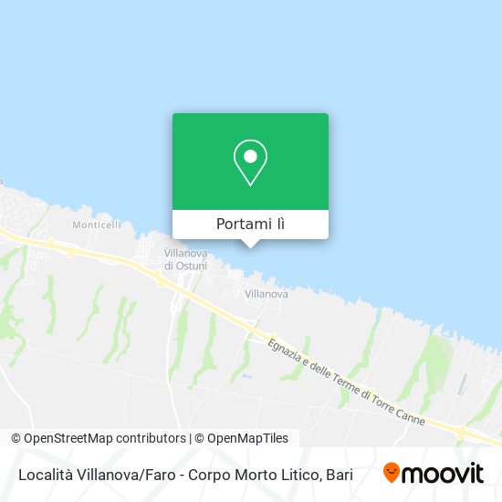 Mappa Località Villanova / Faro - Corpo Morto Litico