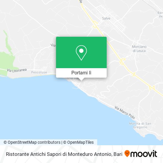 Mappa Ristorante Antichi Sapori di Monteduro Antonio