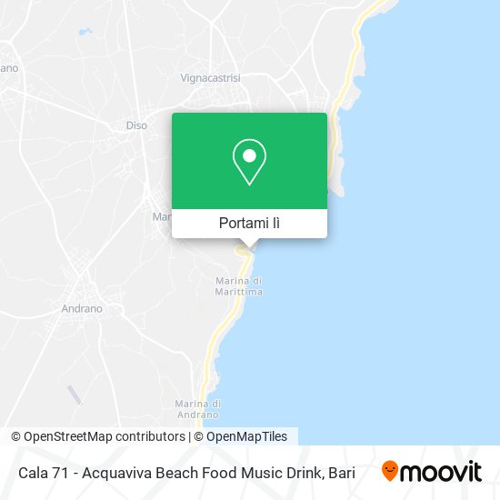 Mappa Cala 71 - Acquaviva Beach Food Music Drink