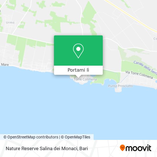 Mappa Nature Reserve Salina dei Monaci
