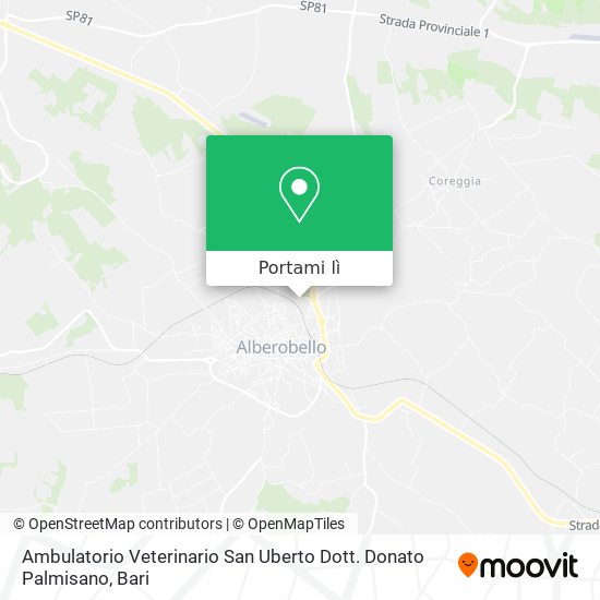 Mappa Ambulatorio Veterinario San Uberto Dott. Donato Palmisano