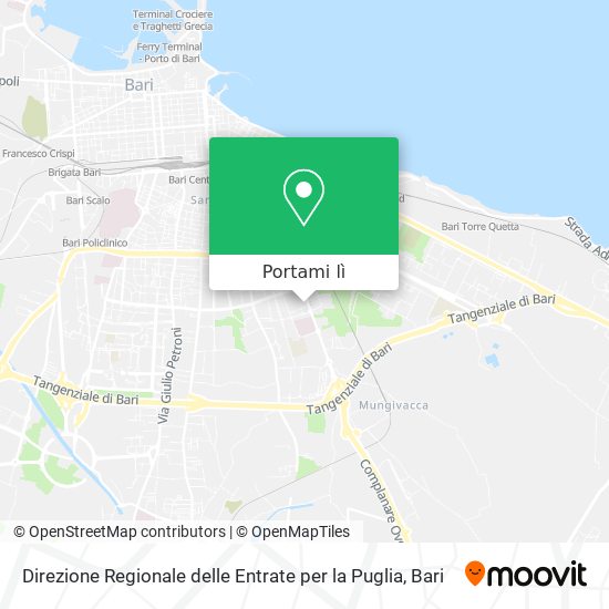 Mappa Direzione Regionale delle Entrate per la Puglia