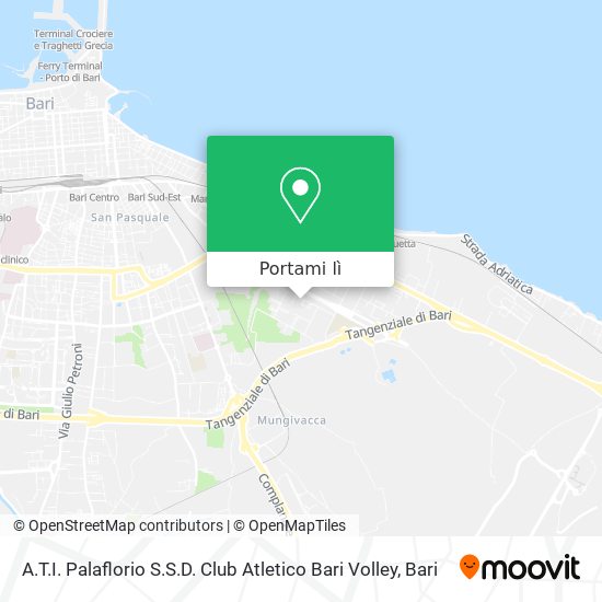 Mappa A.T.I. Palaflorio S.S.D. Club Atletico Bari Volley