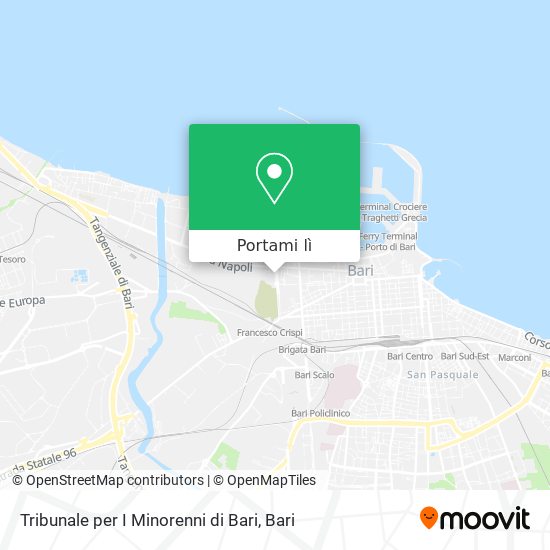 Mappa Tribunale per I Minorenni di Bari