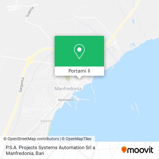 Mappa P.S.A. Projects Systems Automation Srl a Manfredonia