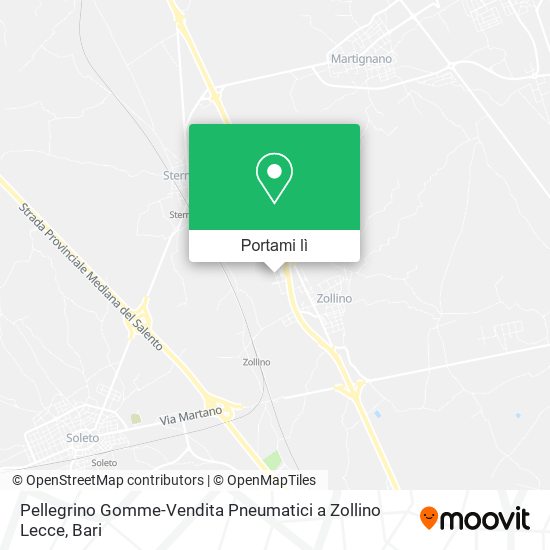 Mappa Pellegrino Gomme-Vendita Pneumatici a Zollino Lecce
