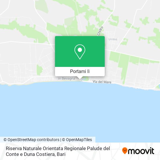 Mappa Riserva Naturale Orientata Regionale Palude del Conte e Duna Costiera