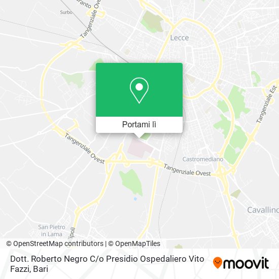Mappa Dott. Roberto Negro C / o Presidio Ospedaliero Vito Fazzi
