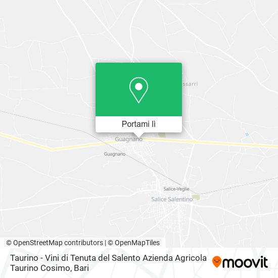 Mappa Taurino - Vini di Tenuta del Salento Azienda Agricola Taurino Cosimo