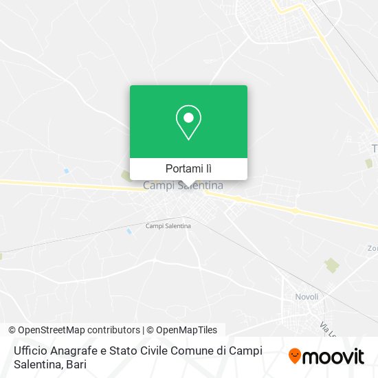 Mappa Ufficio Anagrafe e Stato Civile Comune di Campi Salentina