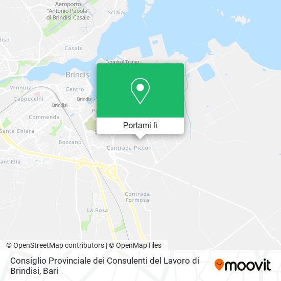 Mappa Consiglio Provinciale dei Consulenti del Lavoro di Brindisi