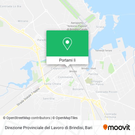 Mappa Direzione Provinciale del Lavoro di Brindisi