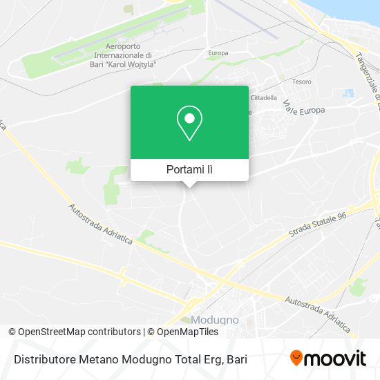 Mappa Distributore Metano Modugno Total Erg