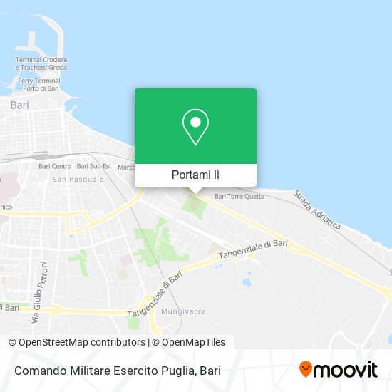 Mappa Comando Militare Esercito Puglia