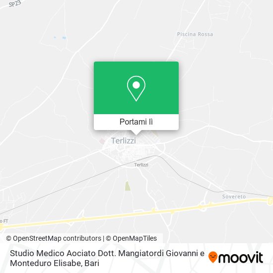 Mappa Studio Medico Aociato Dott. Mangiatordi Giovanni e Monteduro Elisabe