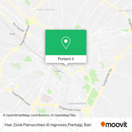 Mappa Hair Zone Parrucchieri di Ingrosso Pierluigi