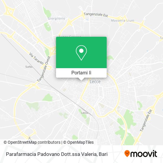 Mappa Parafarmacia Padovano Dott.ssa Valeria