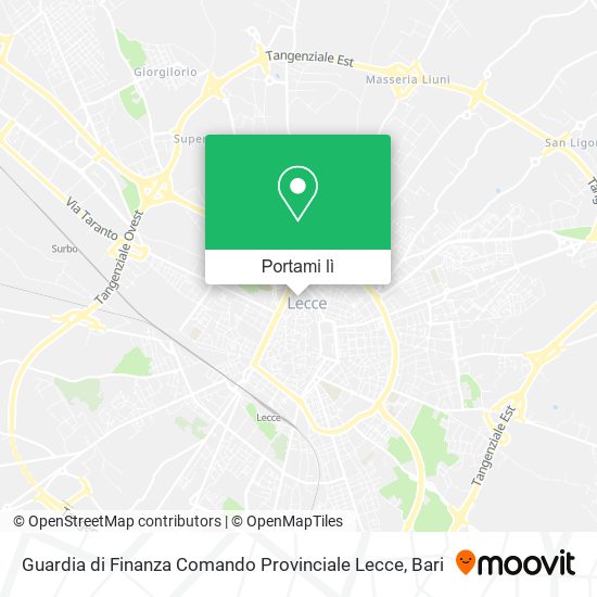 Mappa Guardia di Finanza Comando Provinciale Lecce