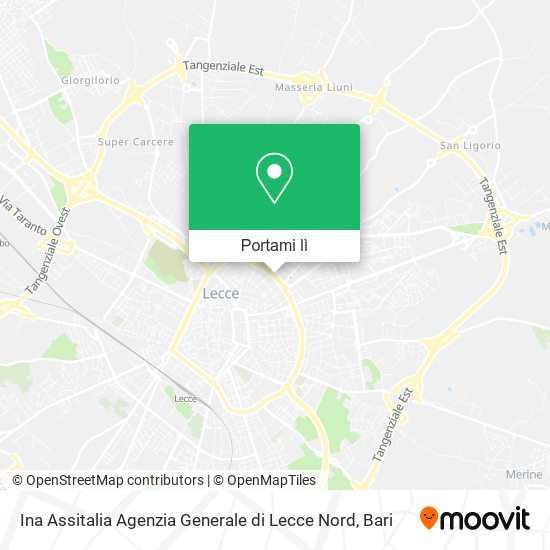 Mappa Ina Assitalia Agenzia Generale di Lecce Nord