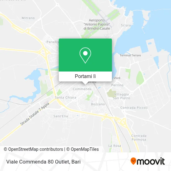 Mappa Viale Commenda 80 Outlet