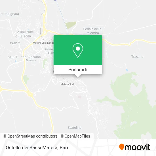 Mappa Ostello dei Sassi Matera