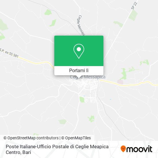 Mappa Poste Italiane-Ufficio Postale di Ceglie Meapica Centro