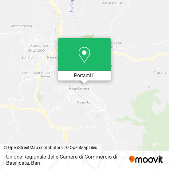 Mappa Unione Regionale delle Camere di Commercio di Basilicata