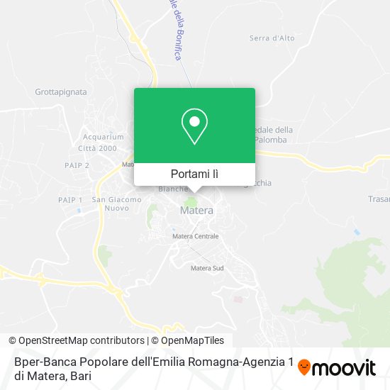 Mappa Bper-Banca Popolare dell'Emilia Romagna-Agenzia 1 di Matera
