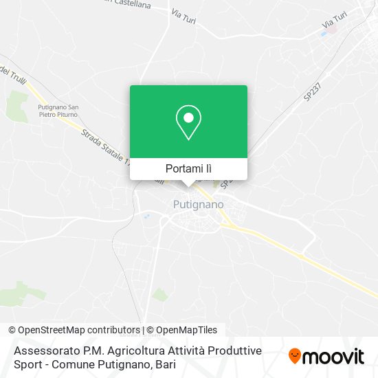 Mappa Assessorato P.M. Agricoltura Attività Produttive Sport - Comune Putignano