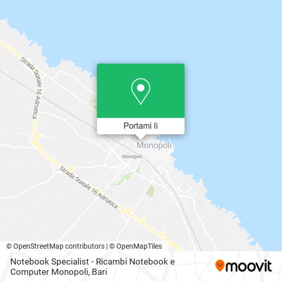 Mappa Notebook Specialist - Ricambi Notebook e Computer Monopoli