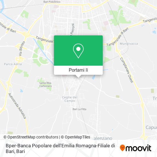 Mappa Bper-Banca Popolare dell'Emilia Romagna-Filiale di Bari